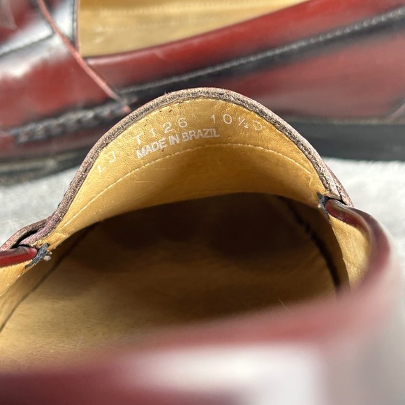 GH Bass Mens Penny Loafers Burgundy Leather Shoes Size 10.5 D Made in Brazil main image 9